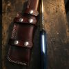 Handmade Damascus Tracker Knife 11 inch with ladder pattern blade and blue pakkawood handle – Damascus Edges